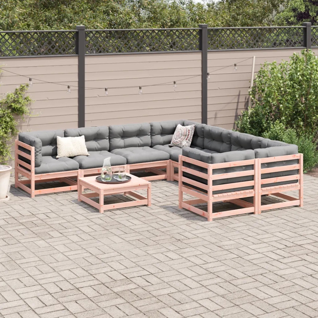 Set Divani da Giardino 9 pz in Legno Massello Abete Douglas 3299368