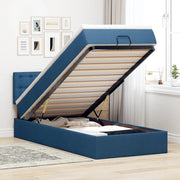 Pouf Letto con Materasso e LED Blu 100x200 cm in Tessuto 3312456
