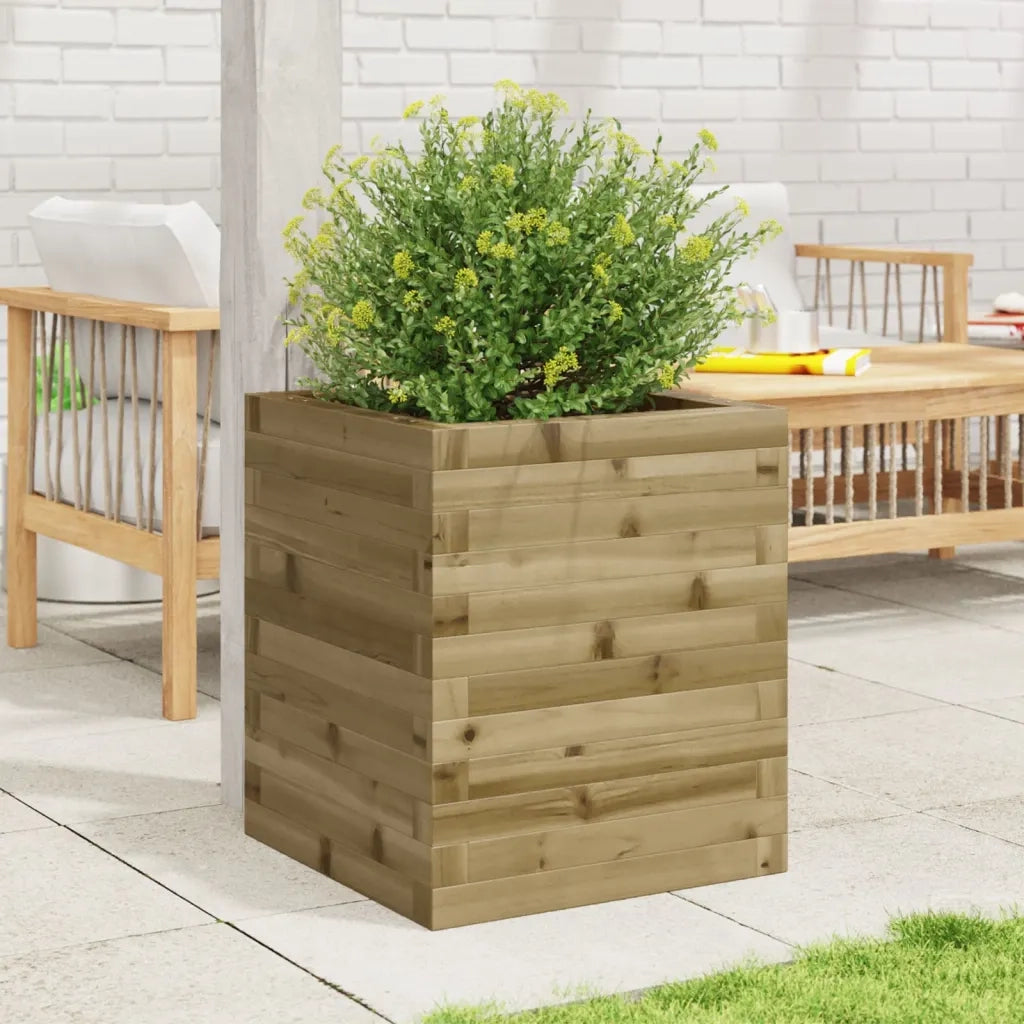 Fioriera da Giardino-Vaso da Esterno 40x40x46 cm in Legno di Pino Impregnato