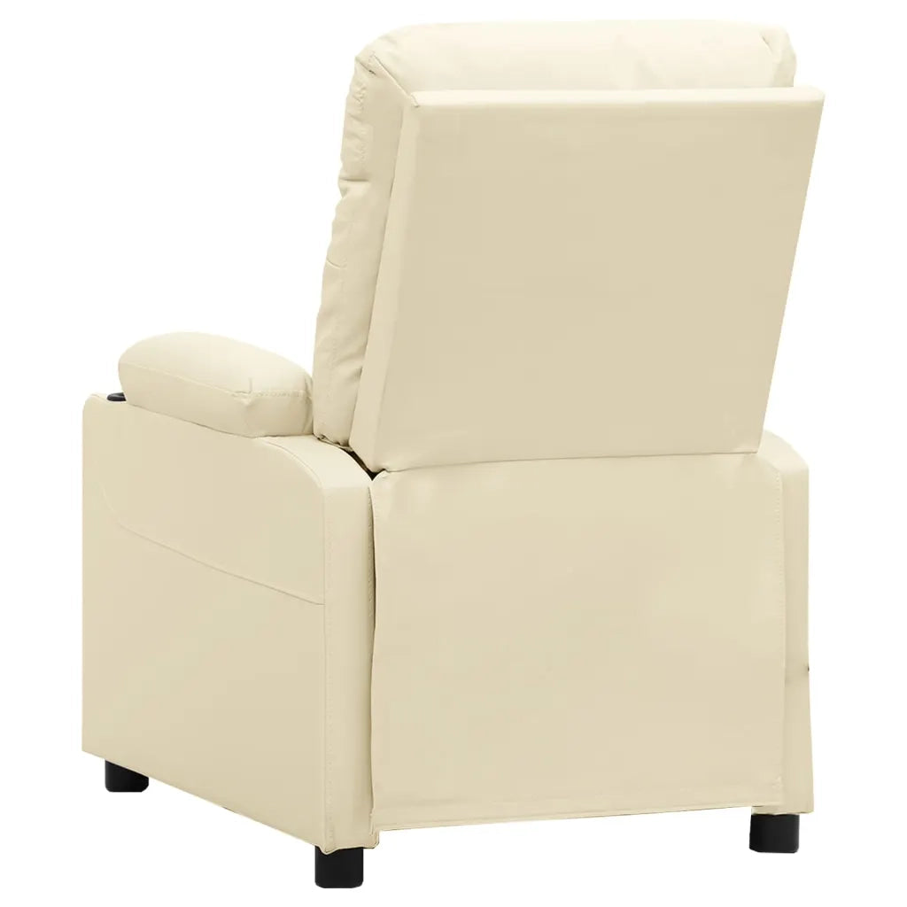 Poltrona | Sedia Relax Reclinabile Elettrica Crema in Similpelle