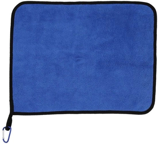 Fascia per Pesca a Doppio Faccia in Cotone - Assorbimento Acqua - Attacco Metallico - 40x30cm - 100% Nuovo - Faccia per Pesca Portatile