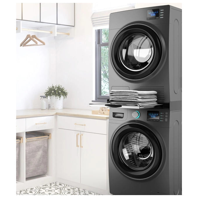 MELICONI Kit Sovrapposizione Torre Noir Universale Lavatrice Asciugatrice Nero Grigio