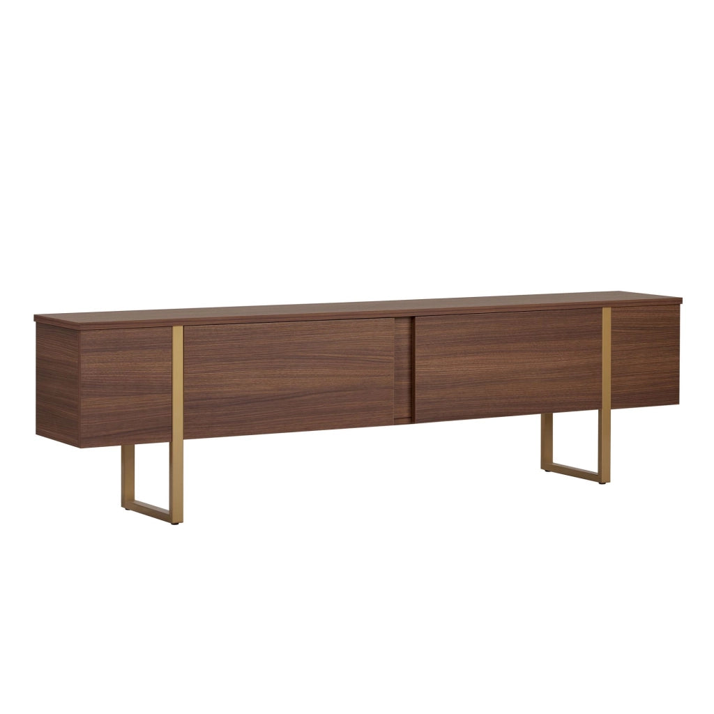 Porta TV in legno "Onera" - 180 x 30 x 50 cm - Noce / Oro