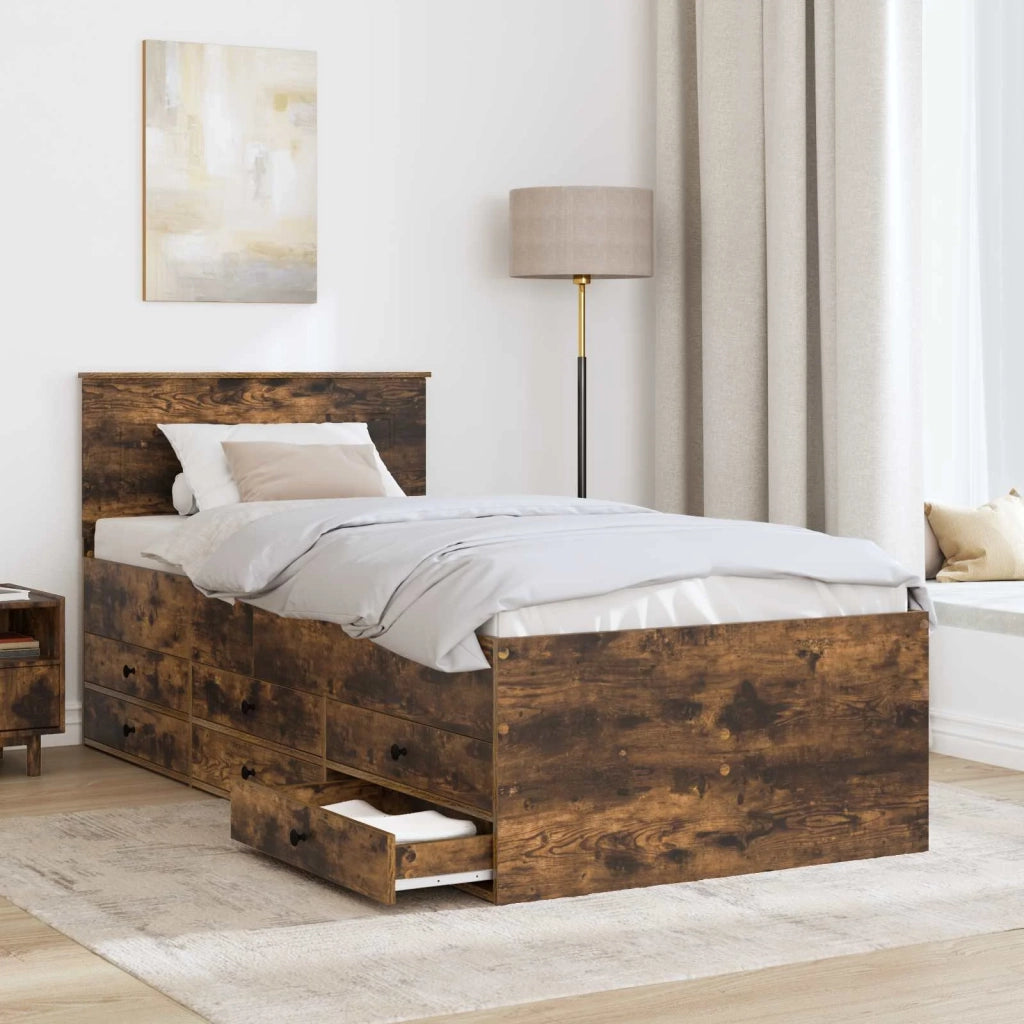 Daybed Rovere Affumicato e Nero 90 x 200 cm Legno multistrato 3408533