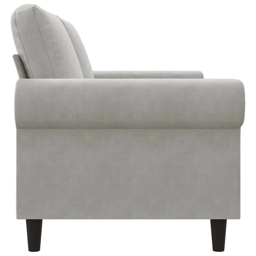 Divano a 2 Posti-Sofa 2 Posti Grigio Chiaro 140 cm in Velluto 189227