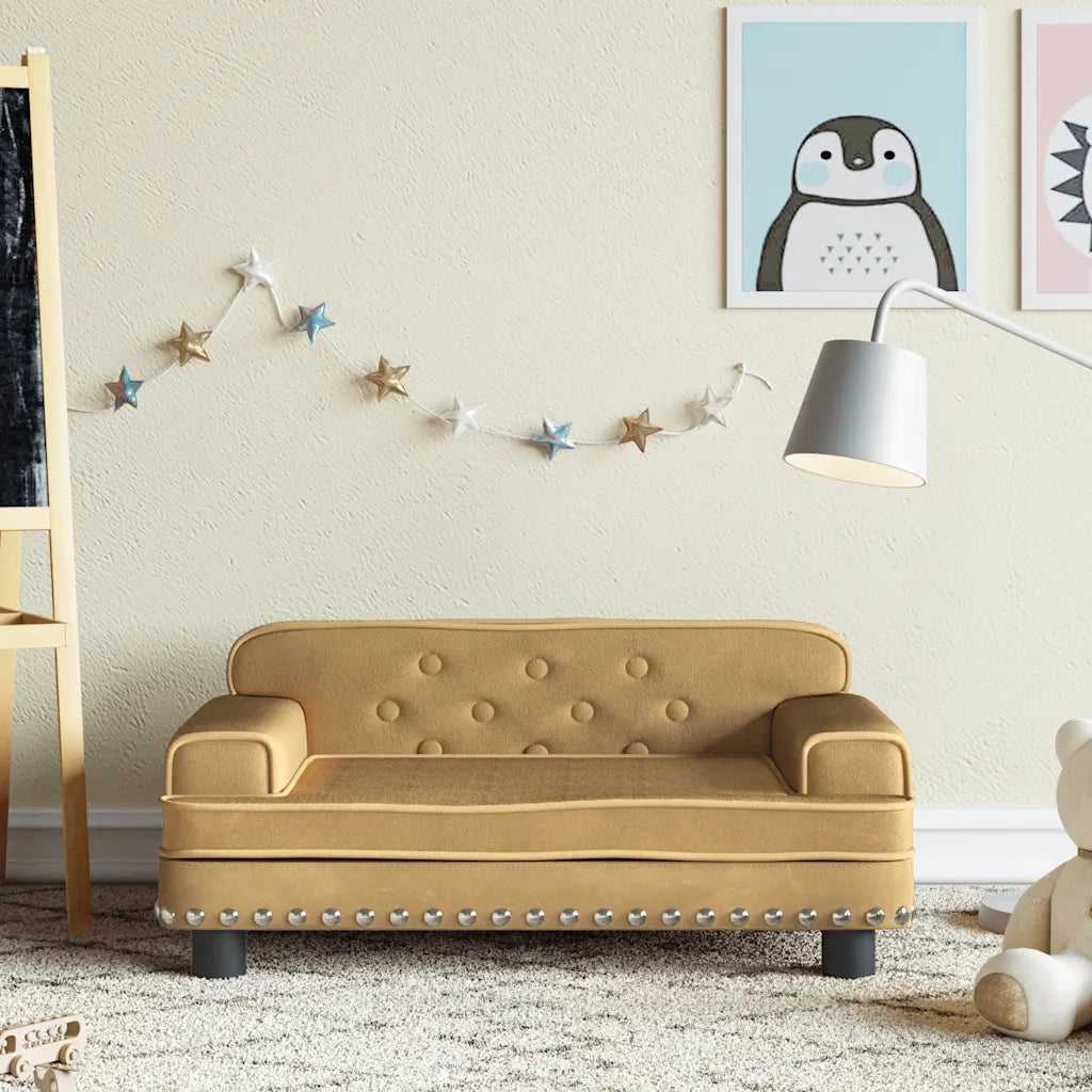 Divano | Divano da soggiorno | Sofa per Bambini Marrone 70x45x30 cm in Velluto