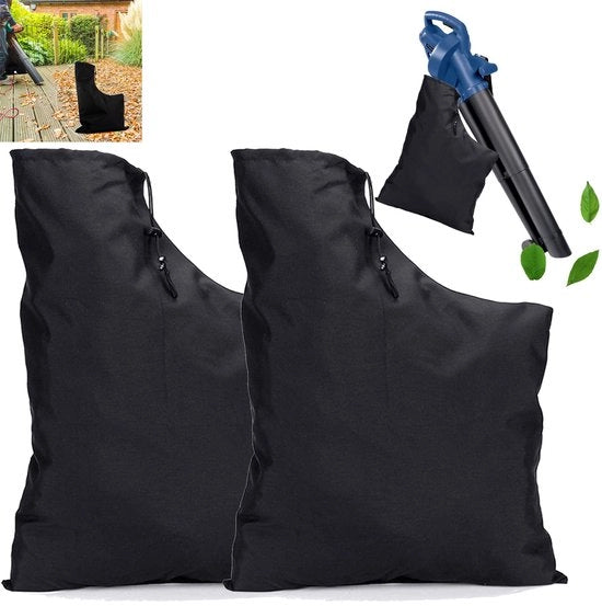 Due sacchetti per aspiratore foglie, sacchetto di stoccaggio per aspiratori foglie, sacchetto di stoccaggio con cavo di trazione, sacchetto di stoccaggio universale per foglie, sacchetto di raccolta foglie