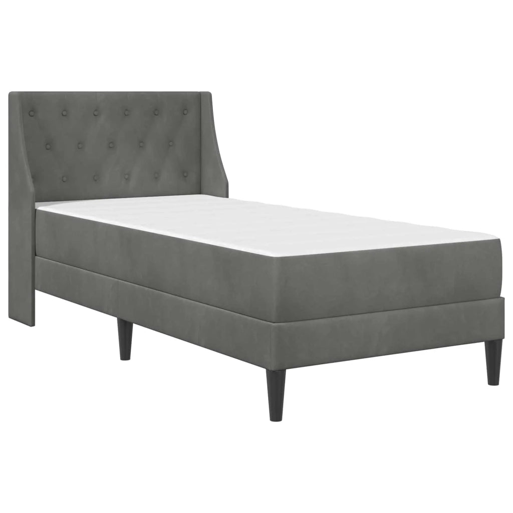 Struttura letto con materasso-Giroletto Grigio scuro 90 x 200 cm Velluto 491110