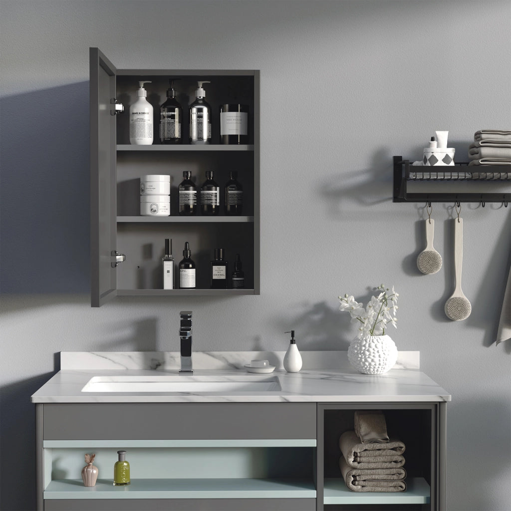 Armadio con specchio ¨C zephmum ¨C nero, 40x15x60 cm