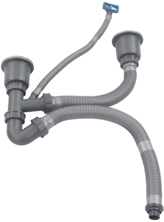 Kit di scarico universale - doppio tubo di scarico - kit di tubo di scarico - acciaio inossidabile - installazione semplice - scarico ad acqua 110 mm