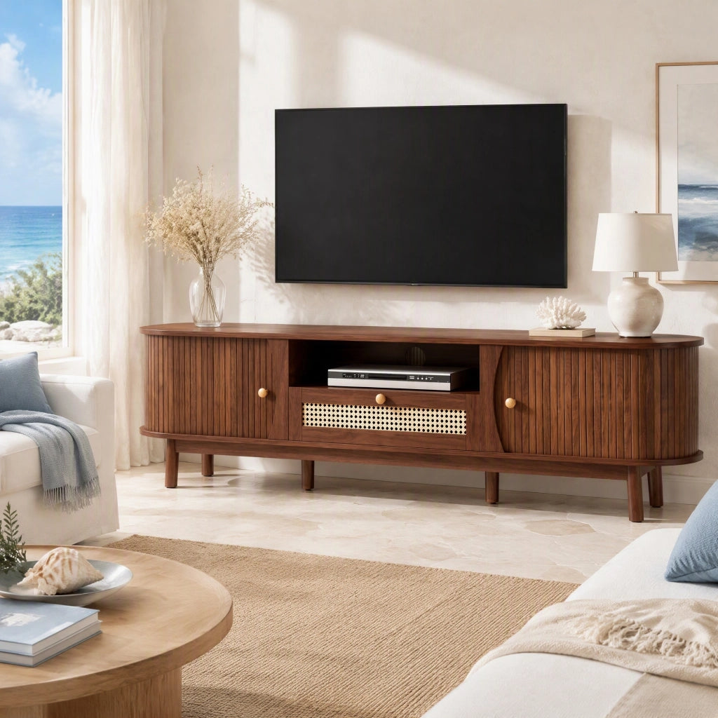 MOBILE TV con Ante e Cassetti 165x37x46 cm MDF Noce