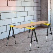 CAVALLETTI DA LAVORO PIEGHEVOLI SET DA 2 PEZZI 100x49x62-90 cm Acciaio Giallo