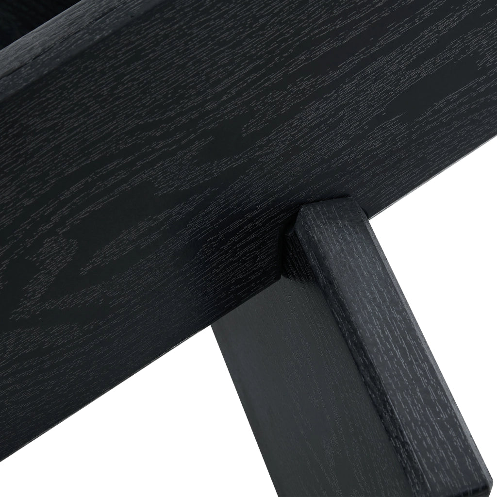 Tavolino da caffè rotondo in MDF e vetro 79 cm, nero e trasparente, con base a croce