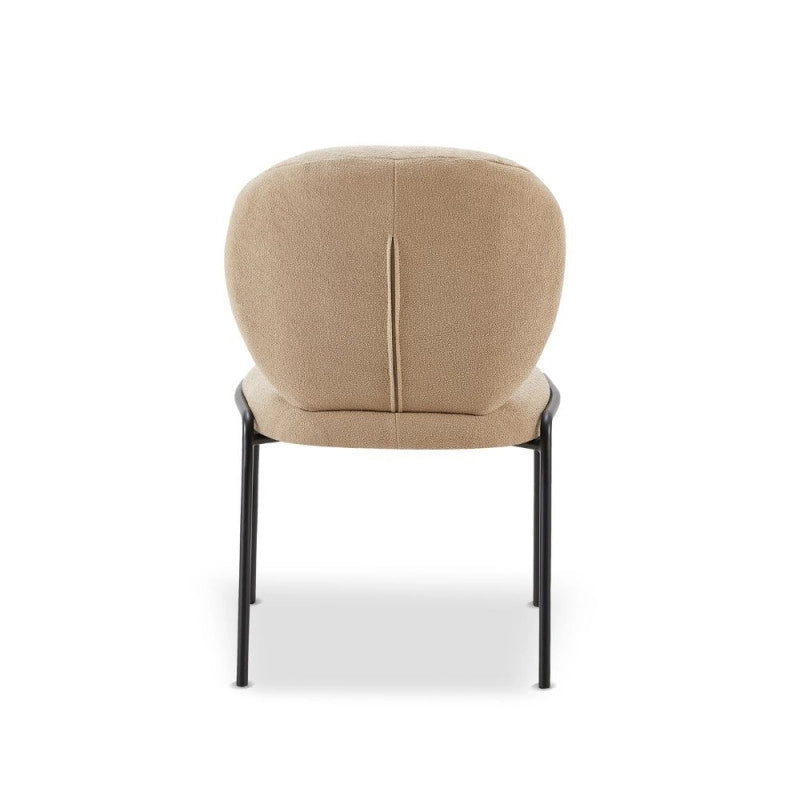 Sedia da pranzo Sirio tessuto teddy beige set 2 pezzi