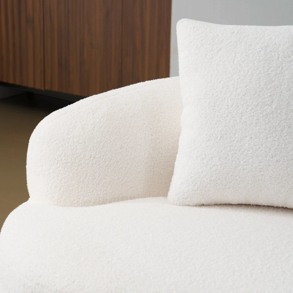Divano Loveseat 2 Posti con Cuscini e Braccioli Rotondi ¨C MINIMAL ¨C Crema