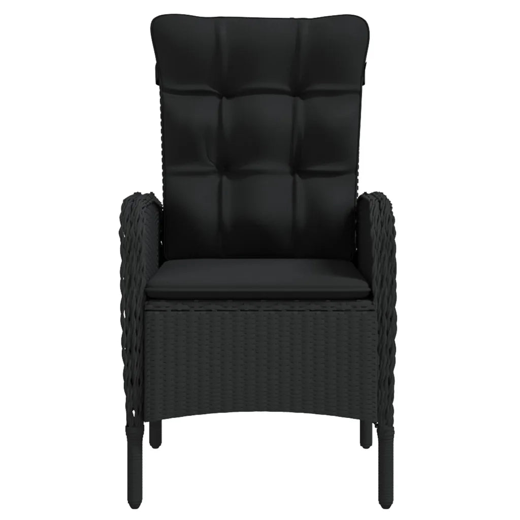 Set da Pranzo da Giardino 5 pz con Cuscini Nero 3099366