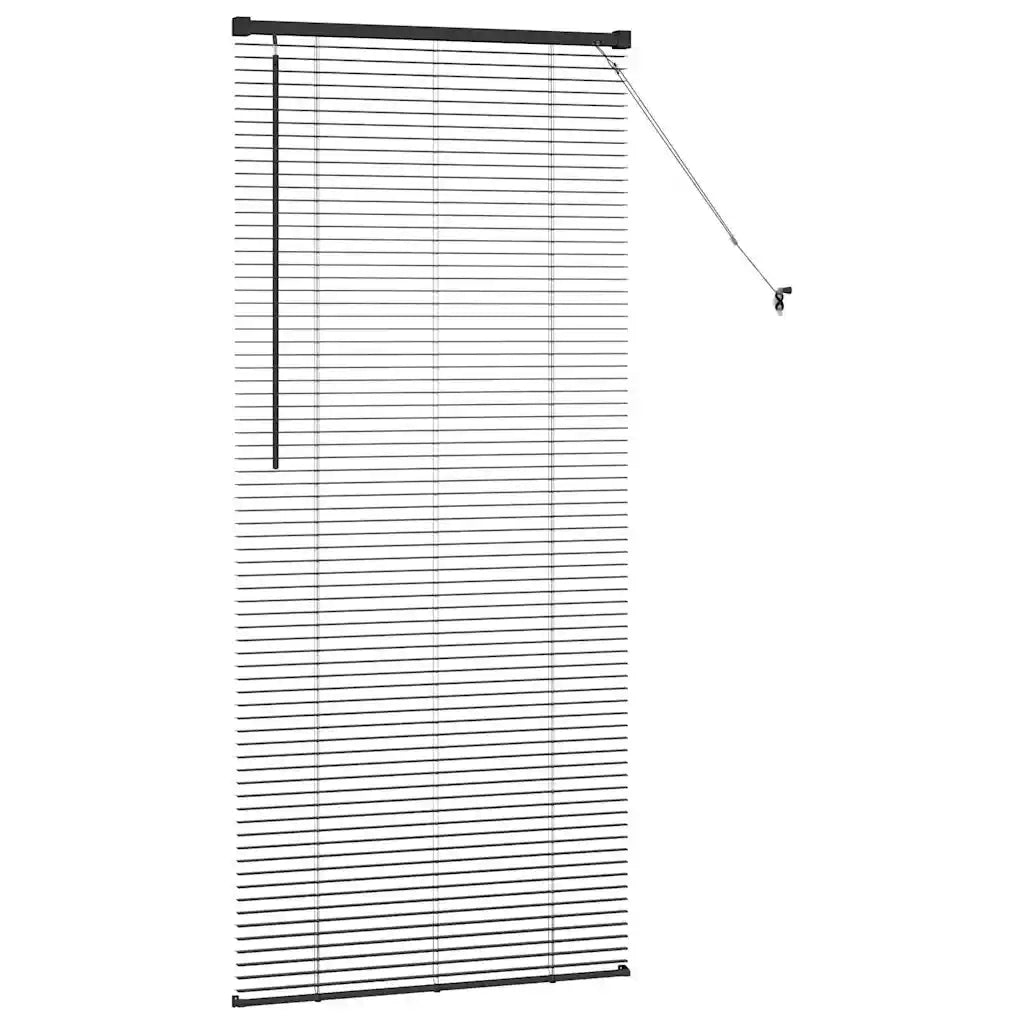 Tendaggi a Veneziana | Tenda a lamelle Nero 175 x 80 cm Alluminio