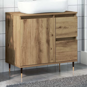 Armadietto da Bagno Rovere Artigianale 65x33x60cm in Truciolato 857224