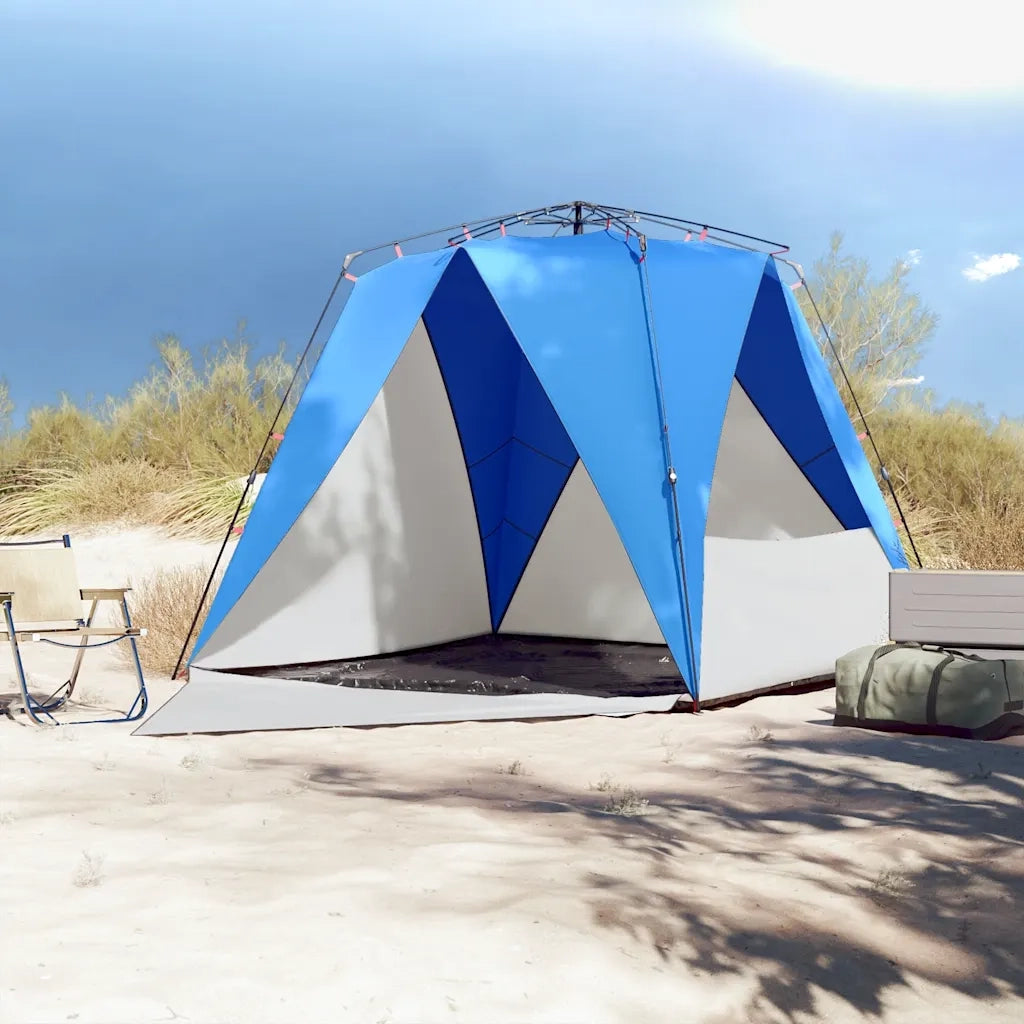 Tenda da Spiaggia 4 Persone-Tenda da campeggio Azzurro Rilascio Rapido Impermeabile