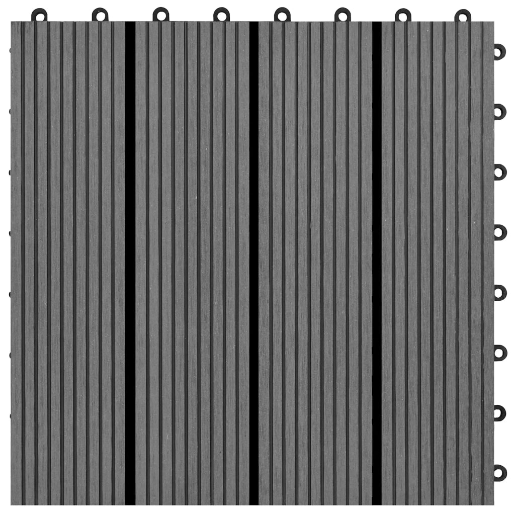 Piastrella per Decking 22 pcs Grigio 30 x 30 cm WPC 3444828