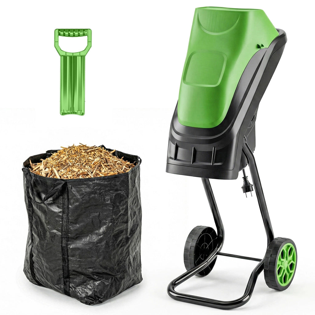 Trituratore Elettrico per Giardino 2500W ¨C Minimal ¨C Verde 45L ?44mm