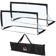 Porta da calcio pieghevole ¨C zephmum ¨C 2 pezzi nero 183x90x90 cm