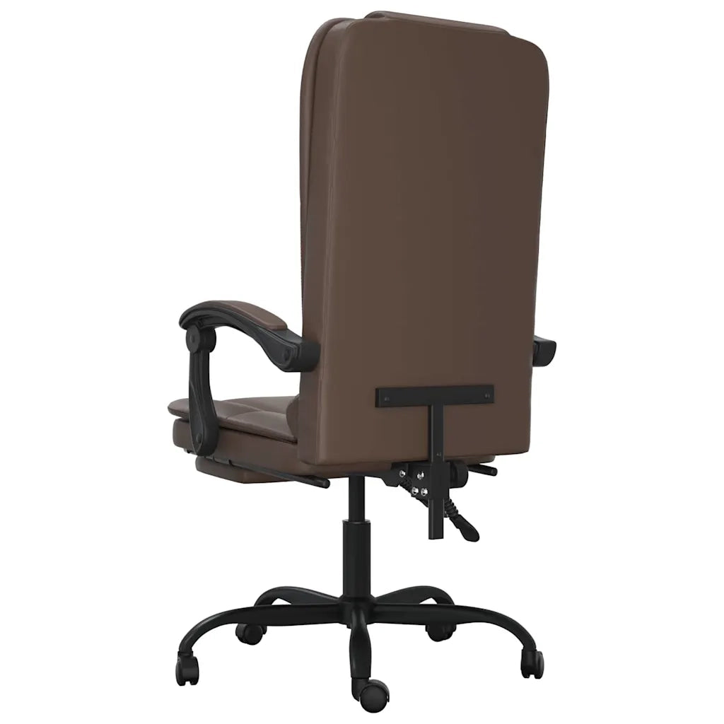 Sedia per studi-Poltrona da Ufficio Massaggiante Reclinabile marrone Similpelle 870884
