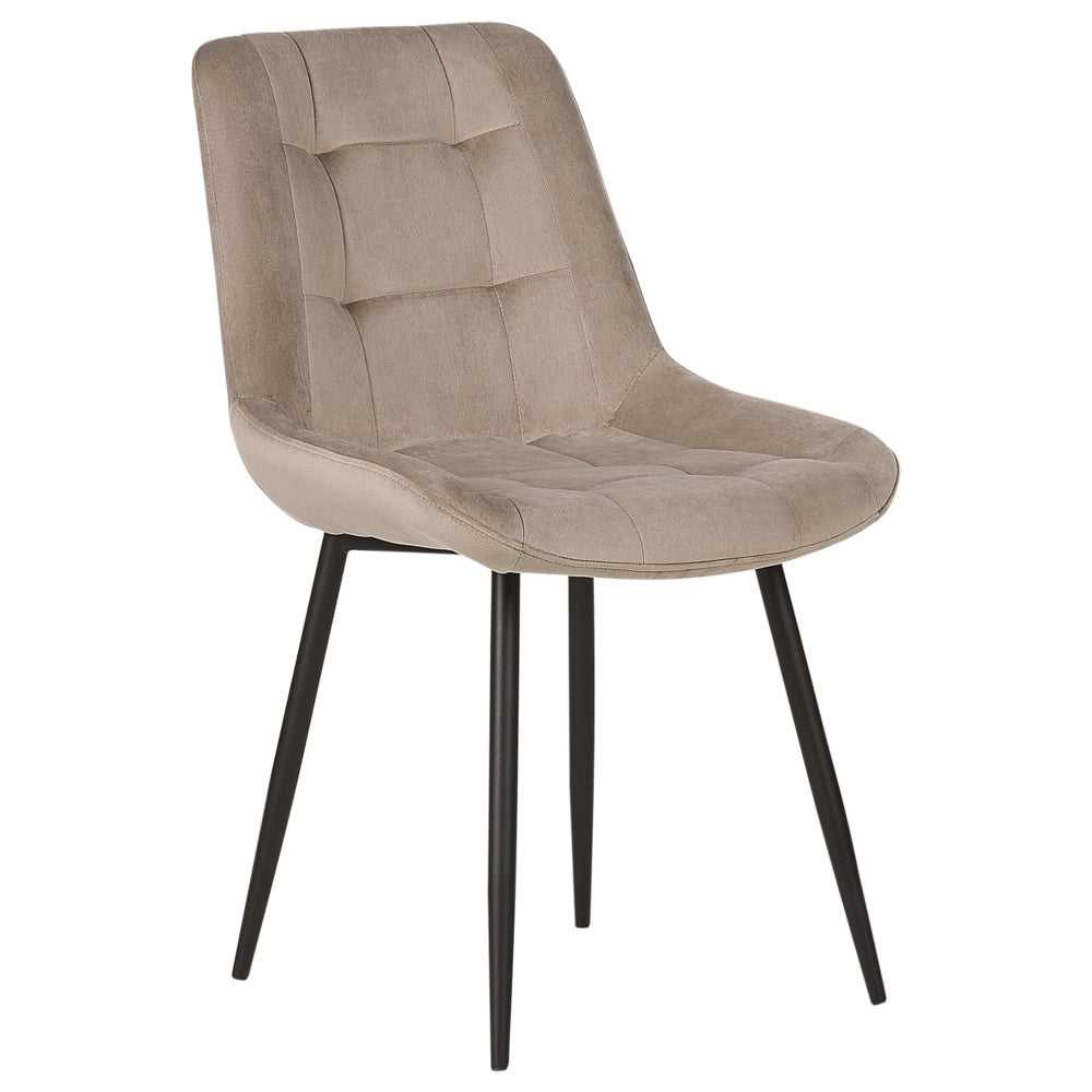 Set di 2 sedie da pranzo in velluto grigio gambe in acciaio Nero sedie moderne imbottite