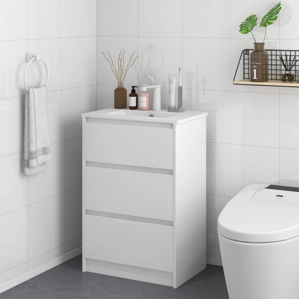 Mobile Bagno con Lavabo ¨C zephmum ¨C 61x37x88 Bianco