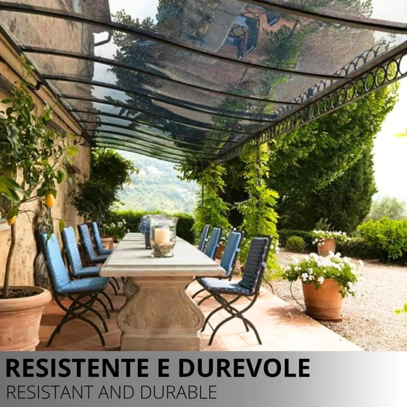 Telo PVC MICROFORATO Ombreggiante Bianco | Telone Occhiellato Ogni 50CM 350g/mq | Copertura Esterna | 3x6m | Resistente Multiuso