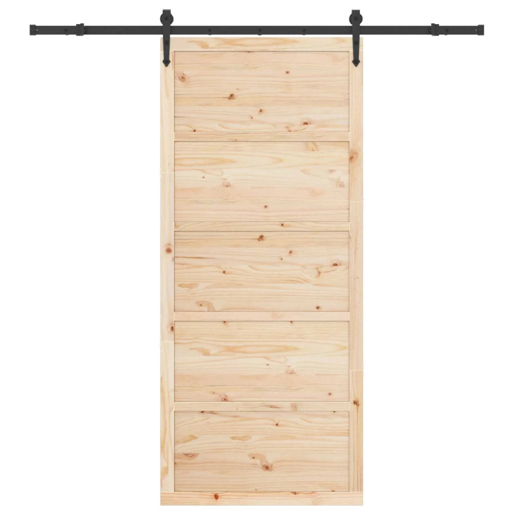 Porta scorrevole Naturale 100 x 208 cm Legno Massello di Pino 3445621