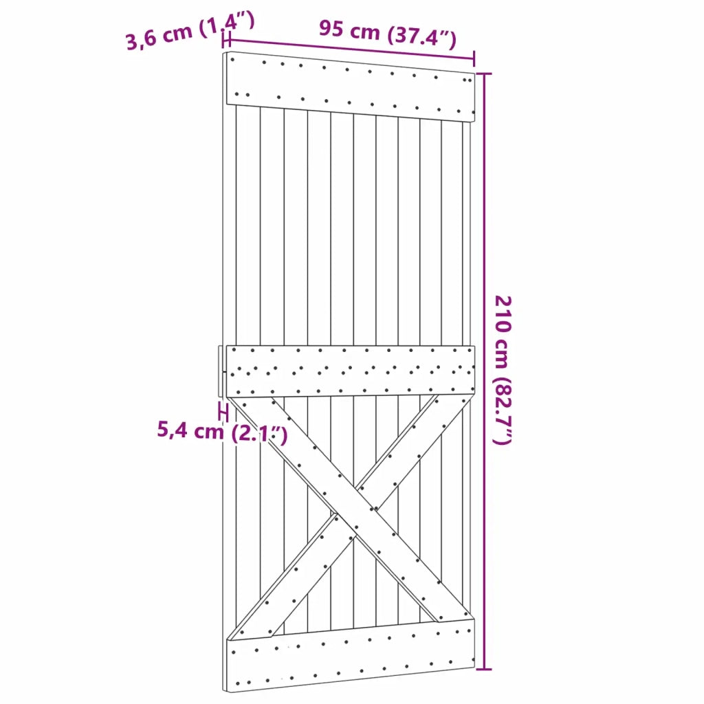 Porta NARVIK Naturale 95 x 210 cm Legno di pino solido 42047098