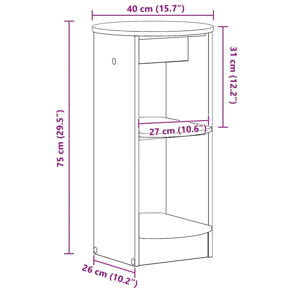 Mobile laterale Grigio Cemento Legno ingegnerizzato 899837