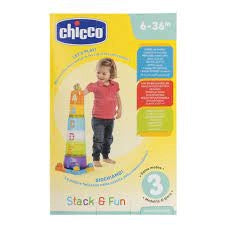 Chicco - Gioco Impilabile Torre con Palline, 6 Tazze Impilabili e 4 Palline, Base con Puzzle, Effetto Sorpresa, 6-36 Mes