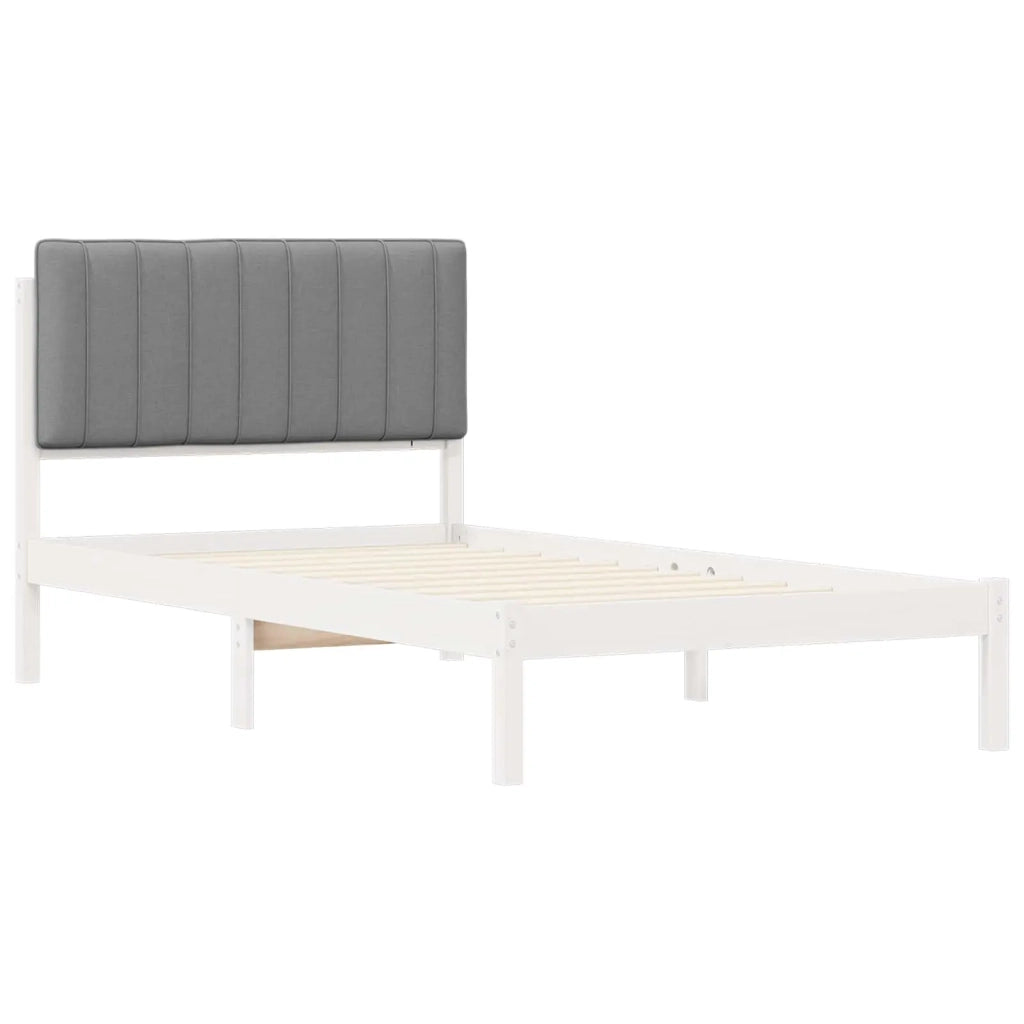 Letto con Testiera Rivestita Grigio chiaro 100 x 200 cm 878073