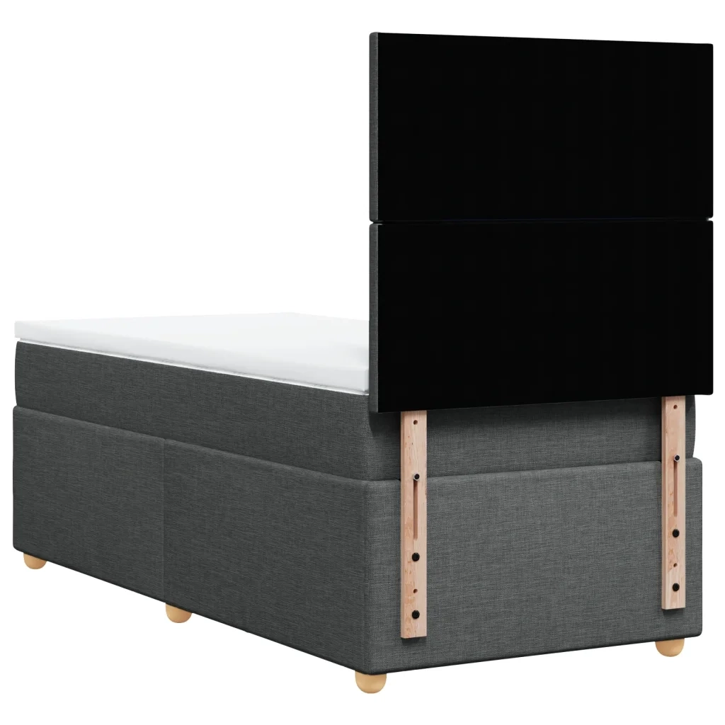 Giroletto a Molle con Materasso Grigio Scuro 100x200 cm Tessuto 3293485