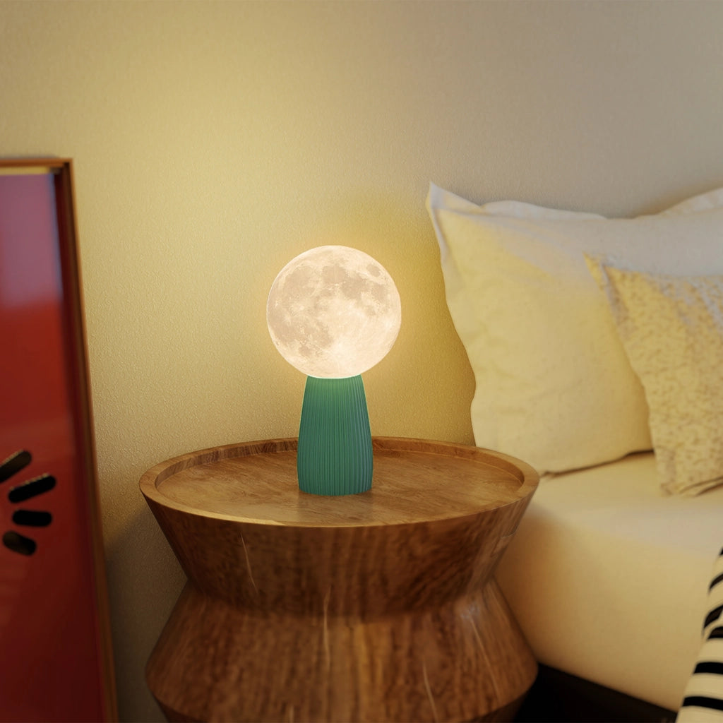 Lampada da Tavolo Luna 3D ¨C Xylo ¨C 3 Colori 10 Luminosit¨¤ ABS ?15x28cm Bianco Verde