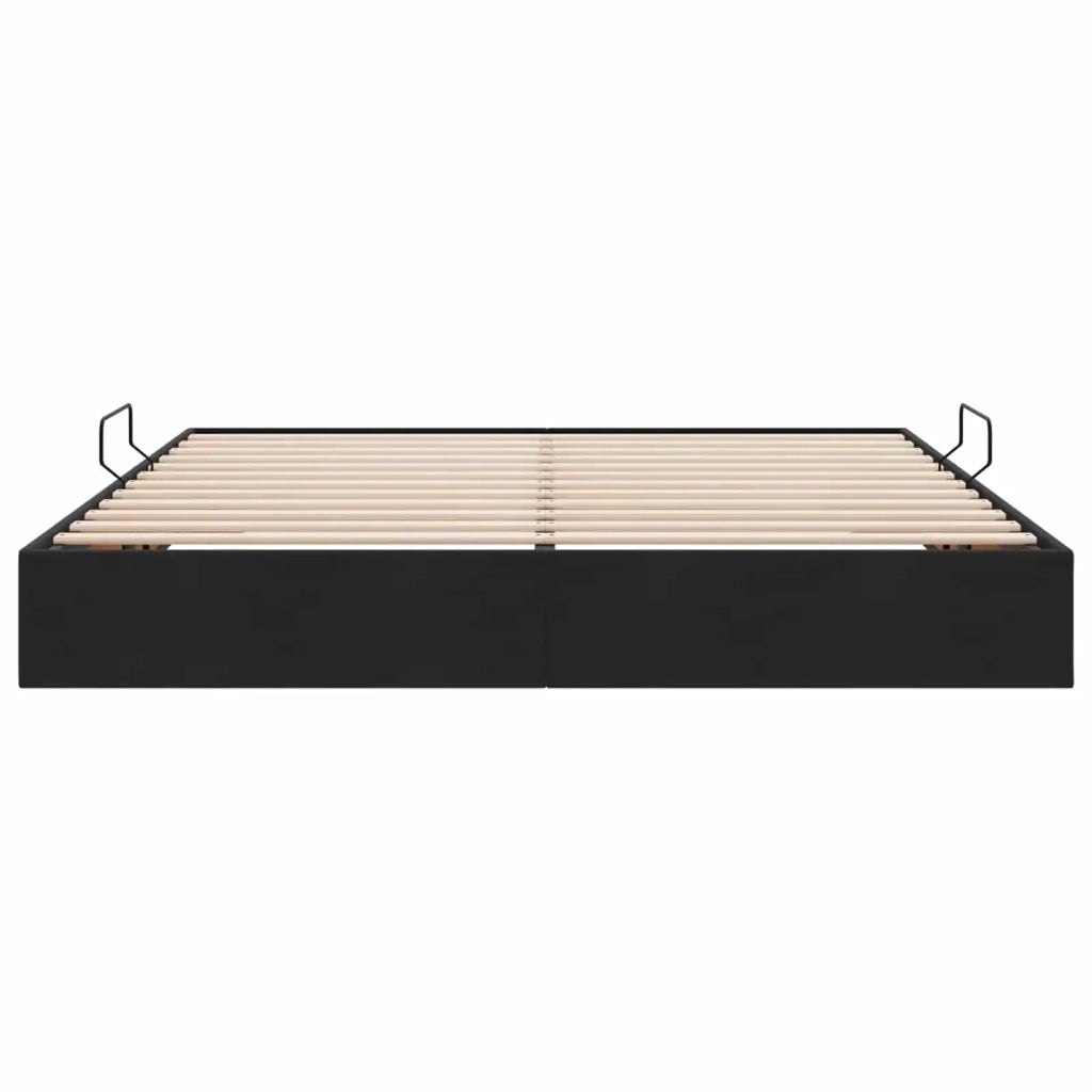 Letto matrimoniale | Letto per adulti | Letto ottomano con archiviazione Nero 180 x 200 cm Velluto