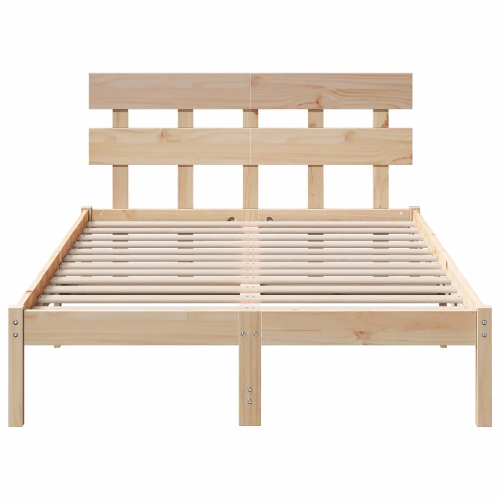 Struttura del letto Marrone 135 x 190 cm Legno massello di pino
