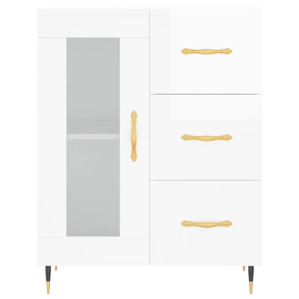 Credenza 69,5x34x90 cm in Legno Multistrato Bianco Lucido 828022