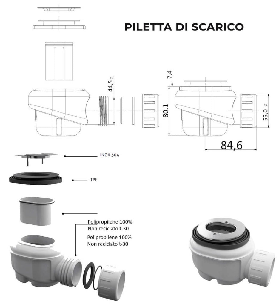 Piatto Doccia in Pietra 90x200 cm Bonussi Manila Sabbia