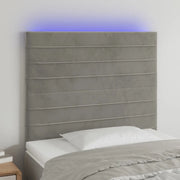 Testiera a LED-Testata con LED Grigio Chiaro 90x5x118/128 cm in Velluto 893341