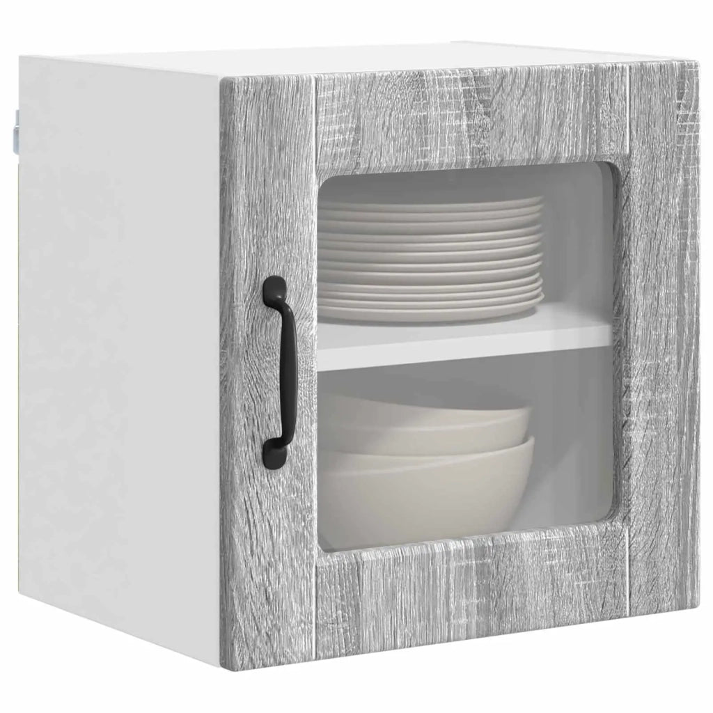 Mobile in vetro da parete PORTO Grigio Sonoma 40 x 31 x 40 cm 885197