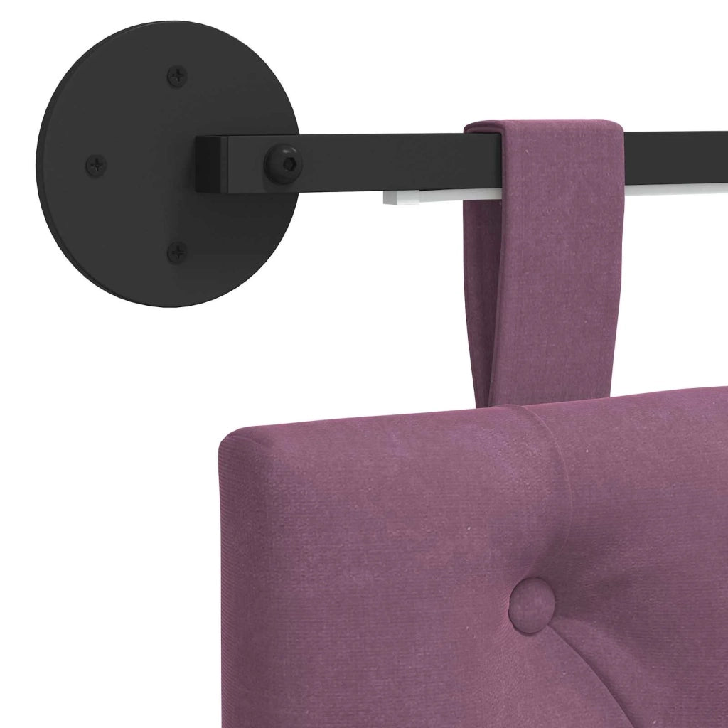 Testiera | Testata sospesa Con luce LED Viola Velluto