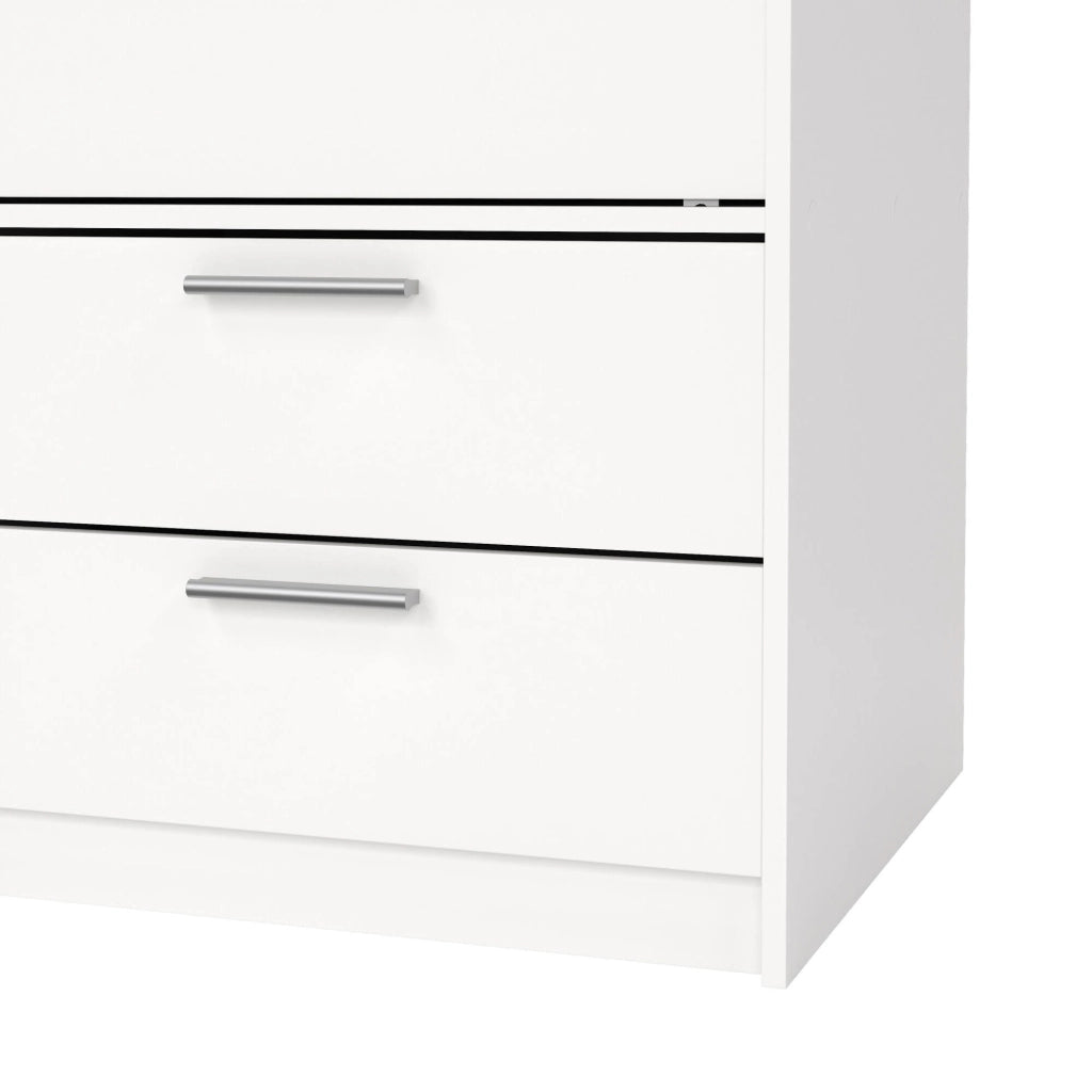 Guardaroba 2 ante Frediana, Mobile camera da letto, Cabina armadio portabiti, Armadio appendiabiti, 121x60 h200 cm, Bianco