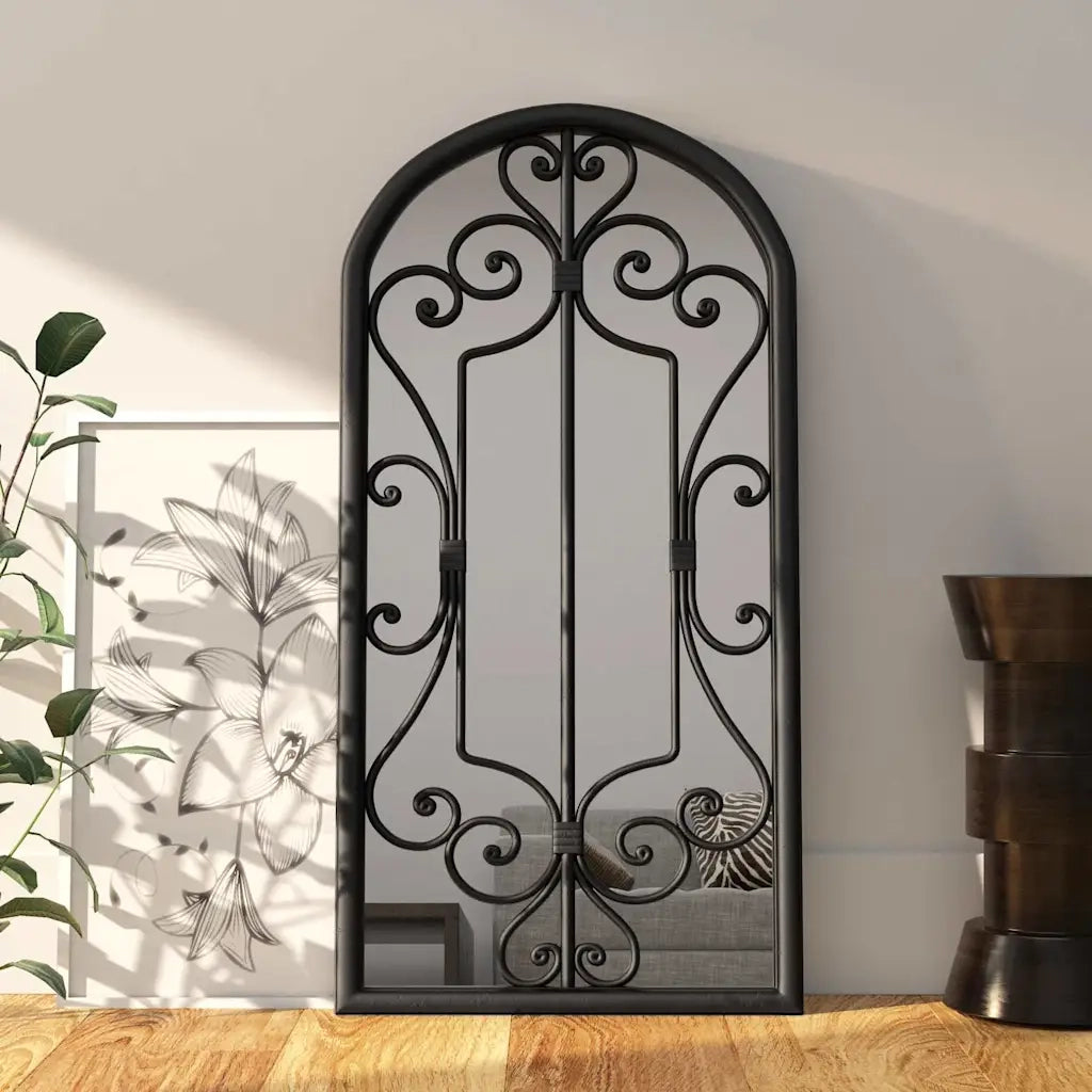 Specchio-Specchio DecorativoNero 70x30 cm Ferro per Uso Interno 647439