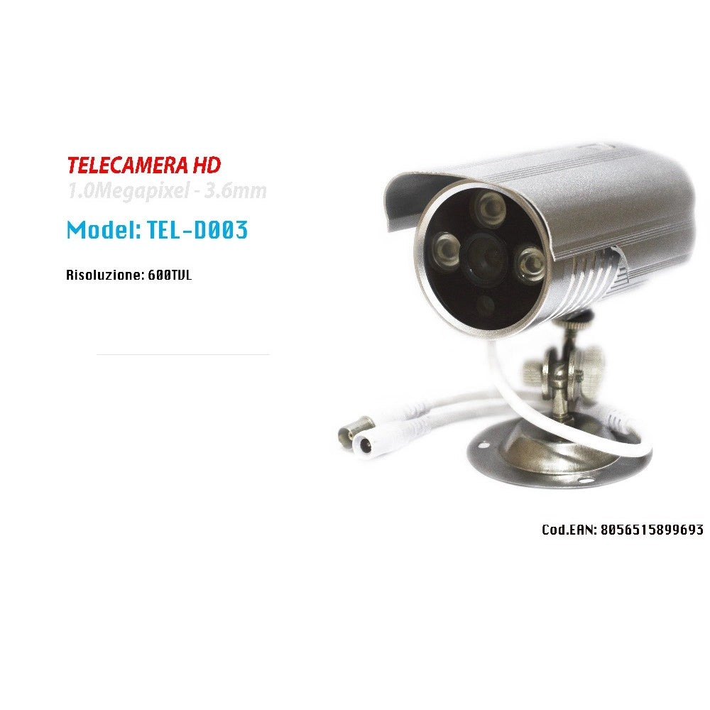 Trade Shop - Telecamera Basic 3.6mm Videosorveglianza Impermeabile Interno Esterno Maxtech Tel-d003 -