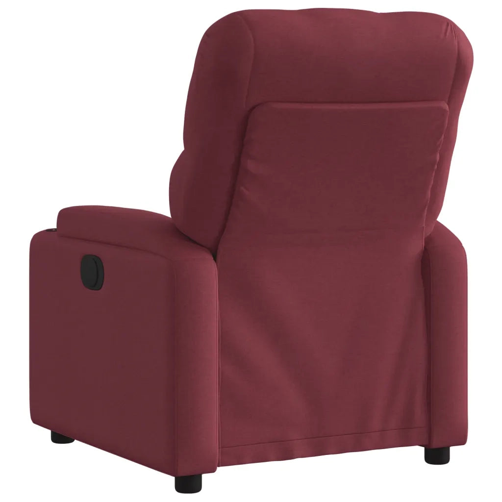 Poltrona | Sedia Relax Reclinabile in Tessuto Rosso Vino