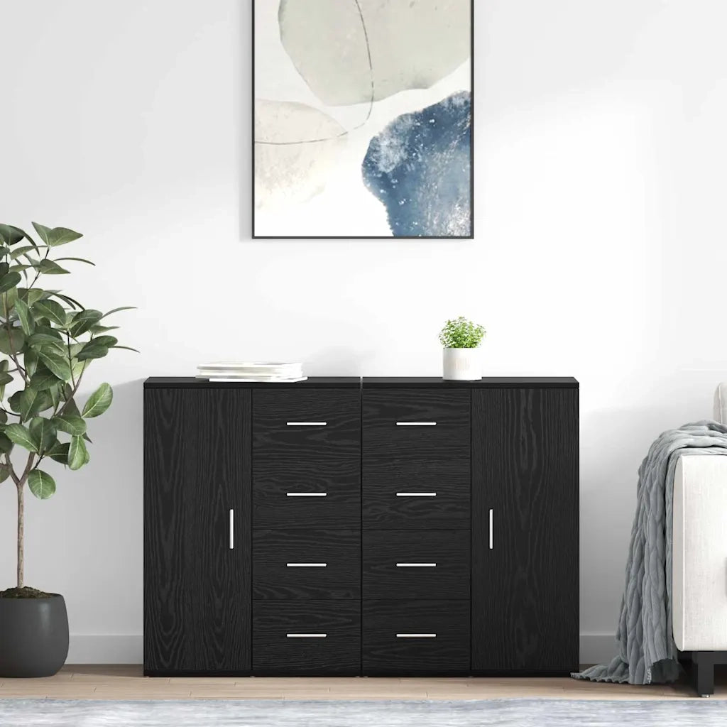 Credenza | Sideboards Corona 2 pcs Rovere Nero 59 x 39 x 80 cm