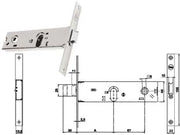 SERRATURA DA INFILARE PER FASCE CATENACCIO E SCROCCO MM.44 H 87502  mm.80 a 2 mandate (Y8750280080)    YALE
